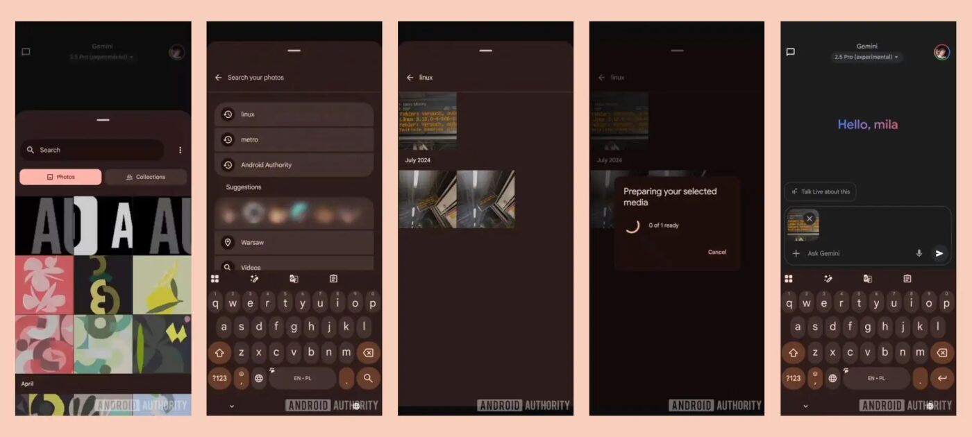 Android selektor zdjęć pole wyszukiwarki