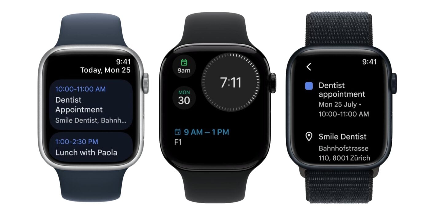 aplikacja kalendarz google calendar na apple watch