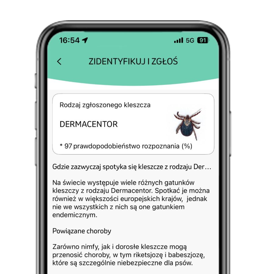 Aplikacja do identyfikacji i śledzenia kleszczy