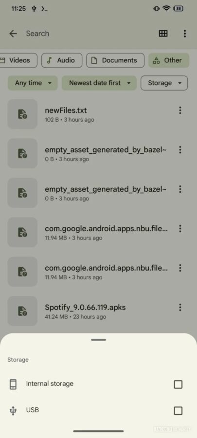 Files by Google nowe filtry