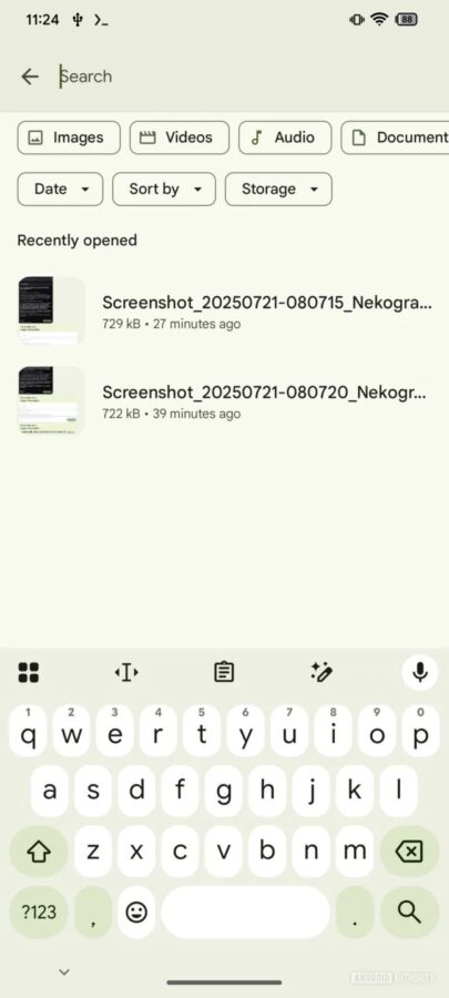 Files by Google nowe filtry