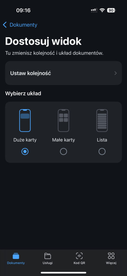 mObywatel aktualizacja ciemny motyw screen