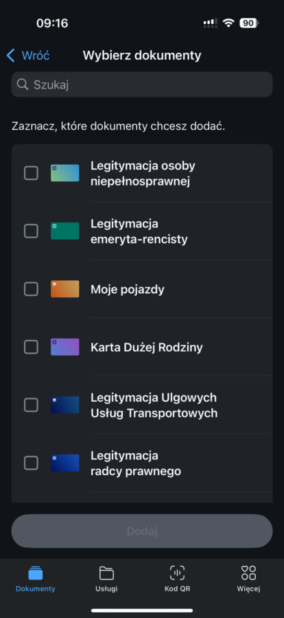 mObywatel aktualizacja ciemny motyw screen