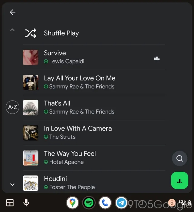 Spotify odświeżony wygląd w Android Auto
