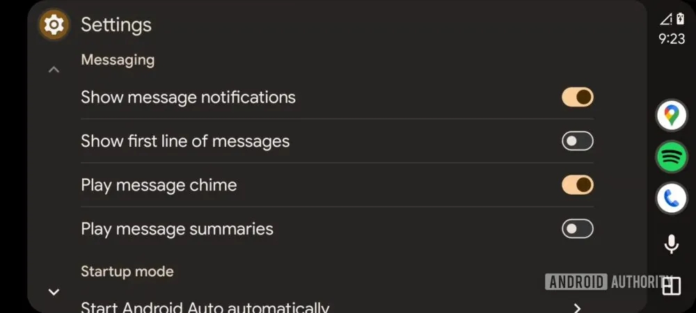 Android Auto 15.1 kolory