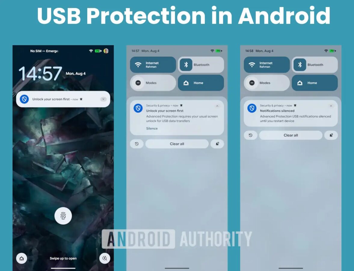 Android funkcja USB Protection