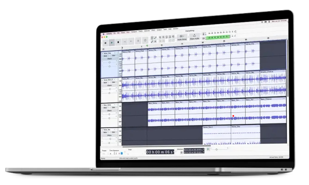 Audacity na laptopie