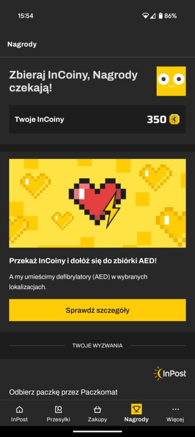 InPost  defibrylatory AED aplikacja