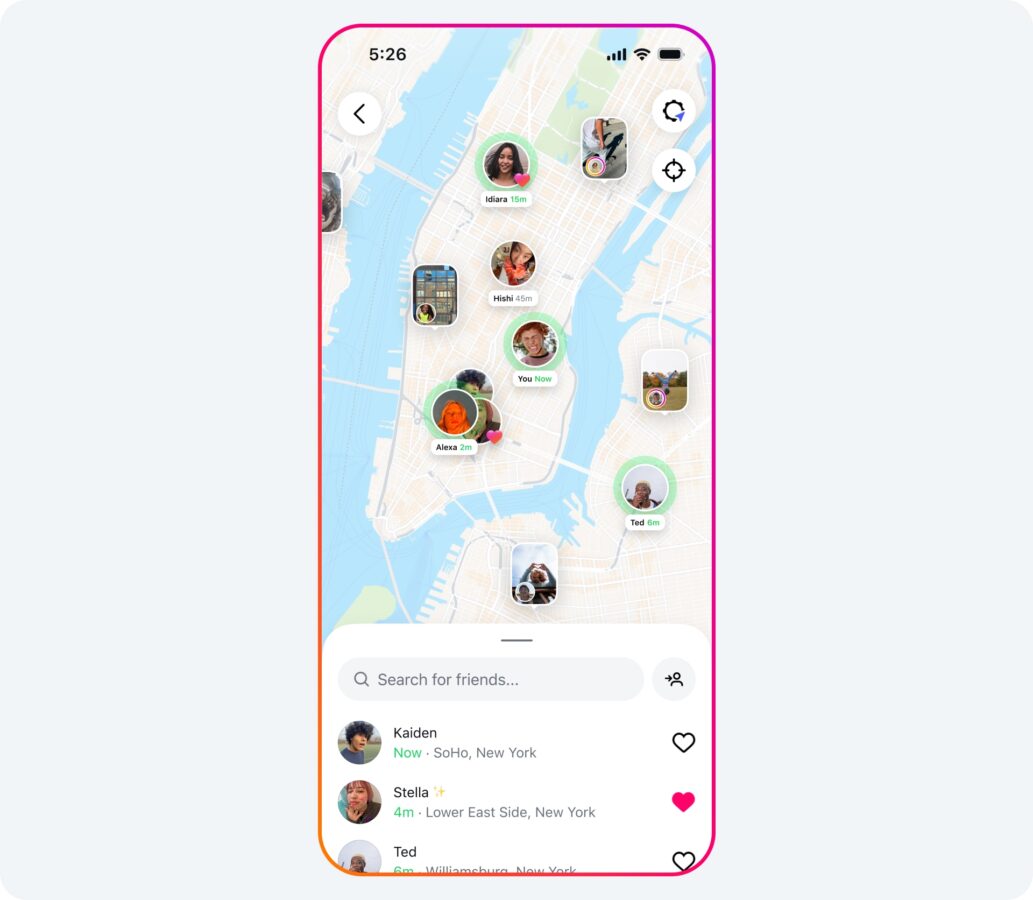 Instagram mapa