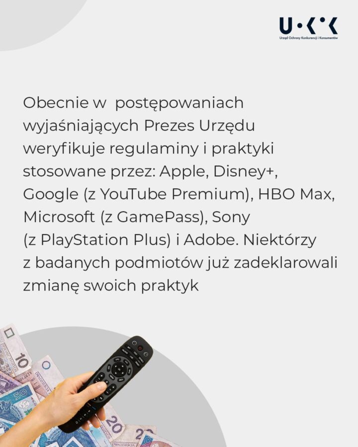 UOKiK, postępowanie w sprawie podwyżek subskrypcji Netflix