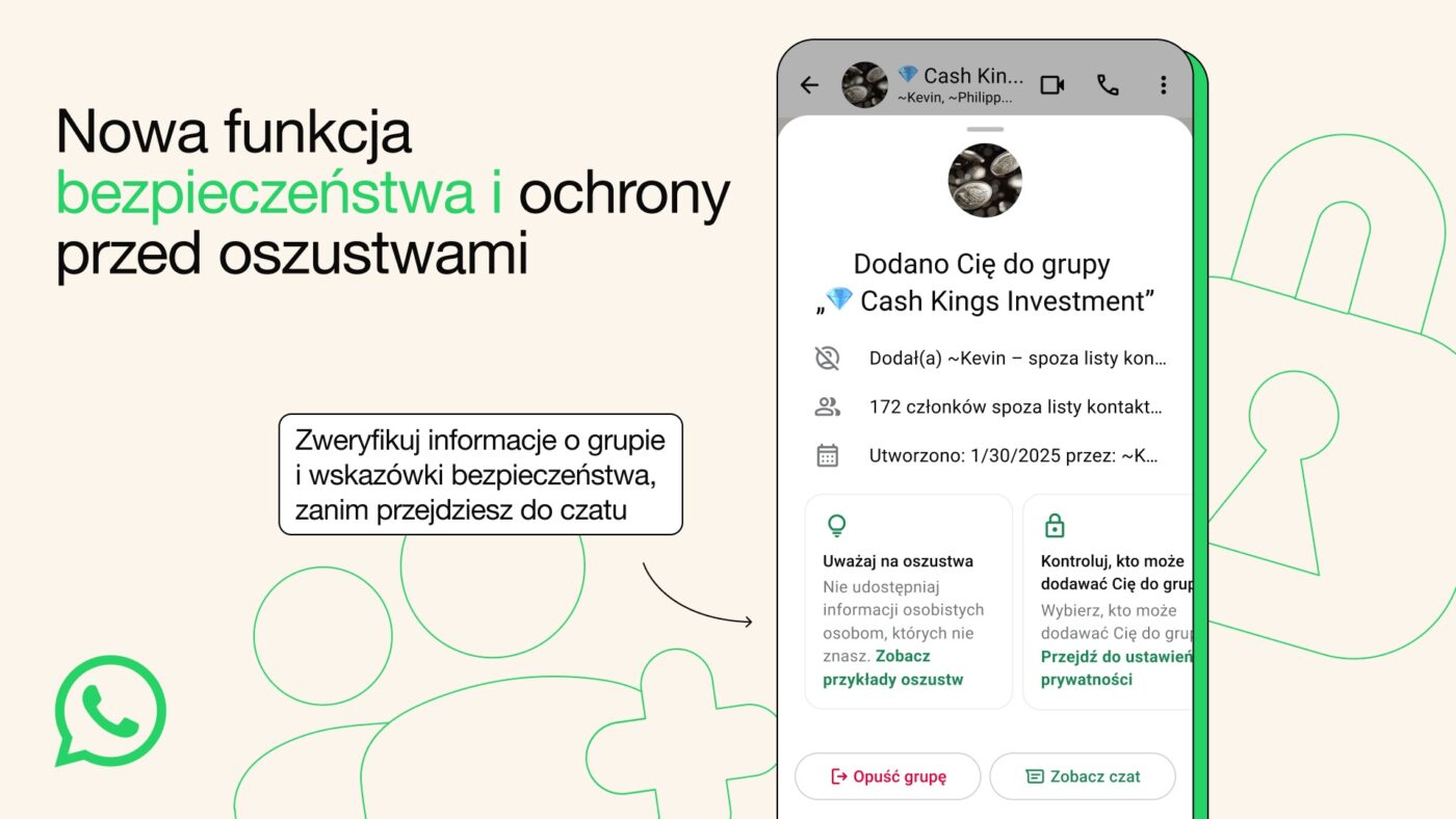 nowa funkcja bezpieczeństwa w aplikacji whatsapp