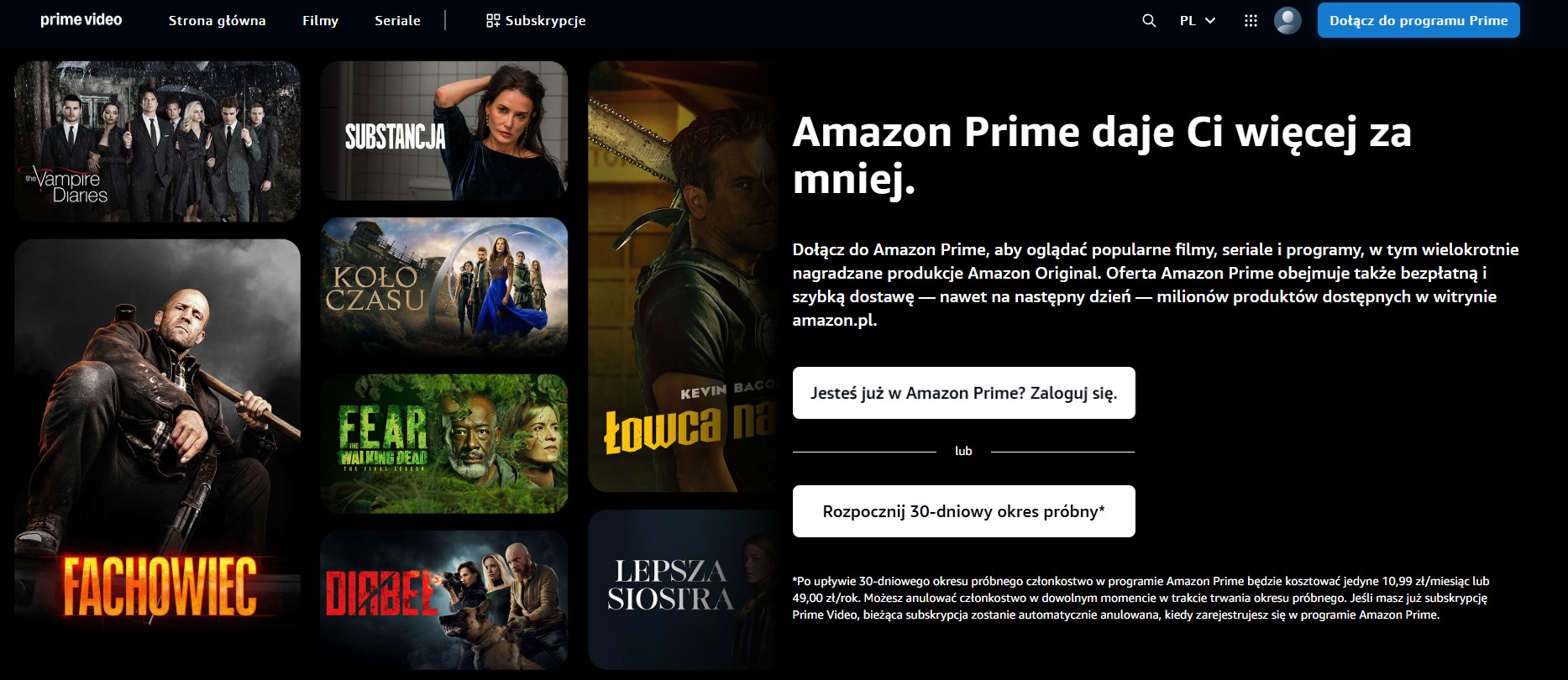Amazon Prime Video, platforma vod, serwis streamingowy, filmy i seriale