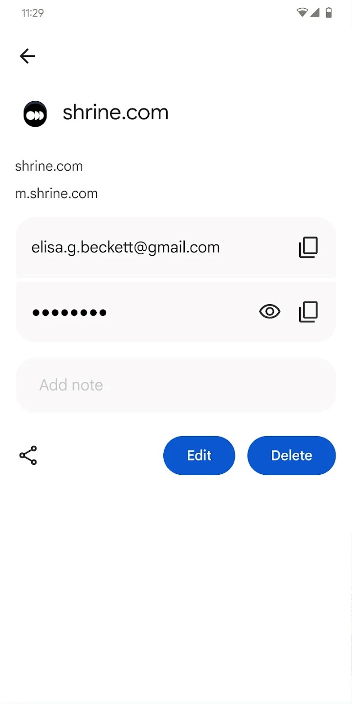 Aplikacja Menedżer haseł Google