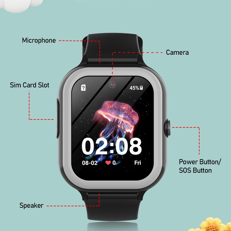 Smartwatch dla dziecka Rogbid K1, GPS, lokalizacja, aplikacja, SIM