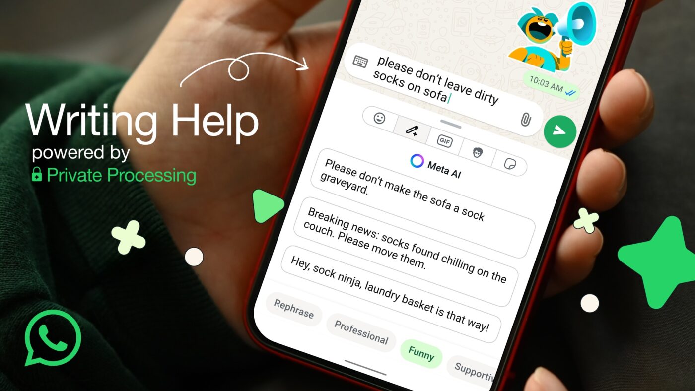 nowa funkcja writing help w aplikacji whatsapp