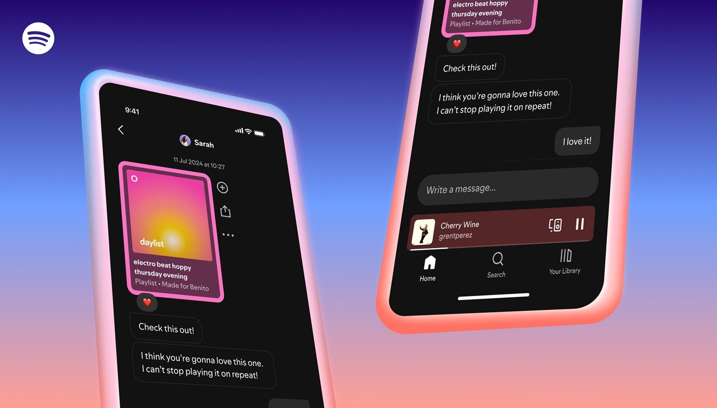 komunikator wiadomości w aplikacji spotify