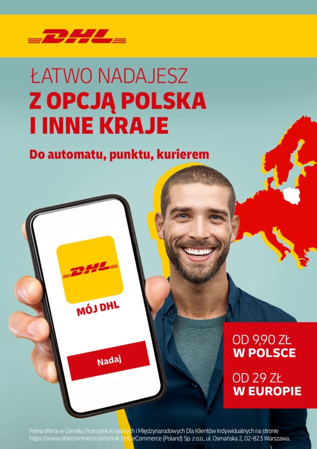 Aplikacja Mój DHL, nowa funkcja, nadawanie paczek międzynarodowych bez etykiety