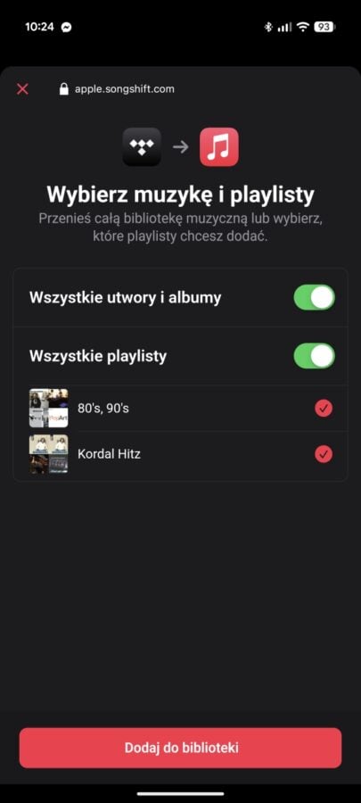 Apple Music przenoszenie muzyki z innej usługi