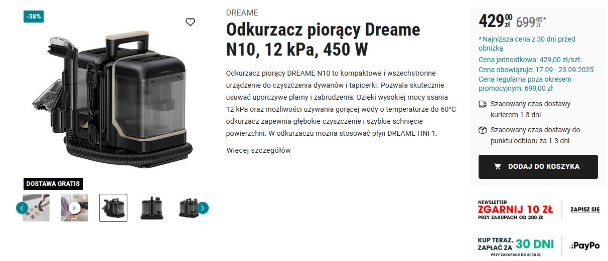 biedronka home odkurzacz piorący dreame n10
