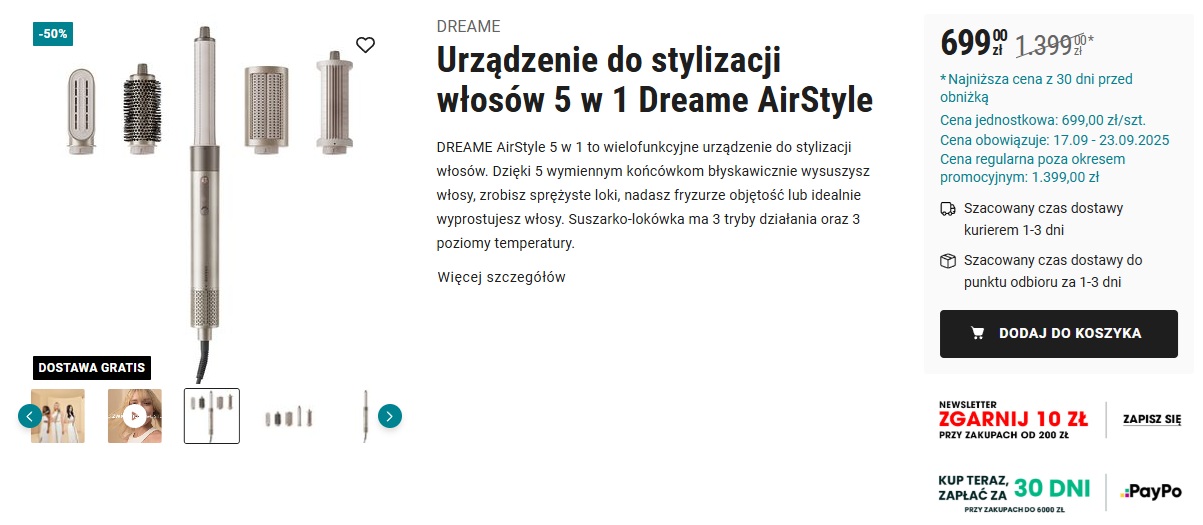 biedronka home urządzenie do stylizacji włosów 5 w 1 dreame airstyle