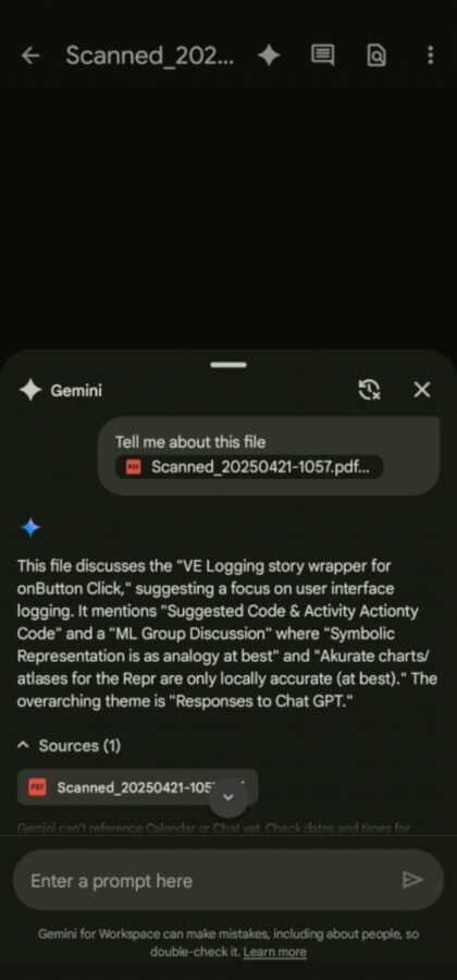 Gemini w aplikacji Dysk Google