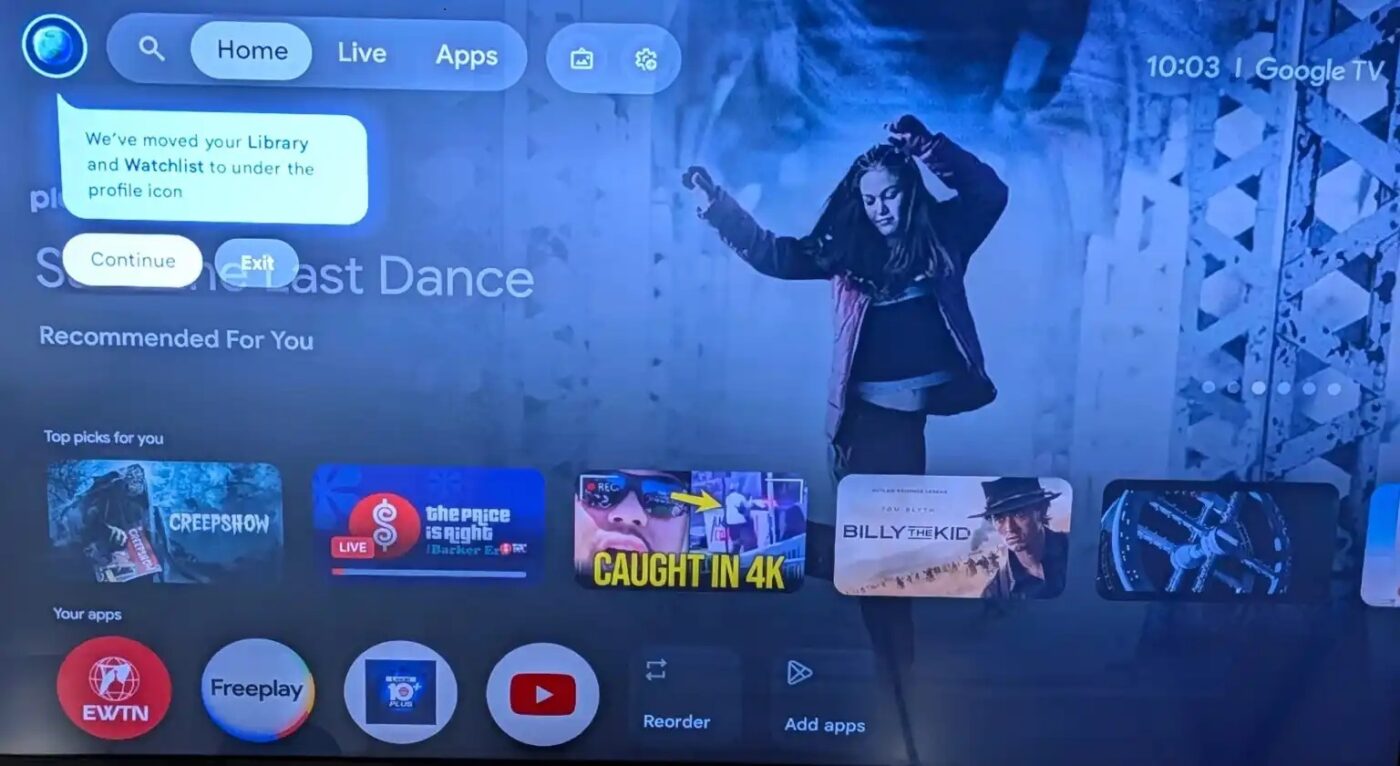 Redesign nowy design Google TV