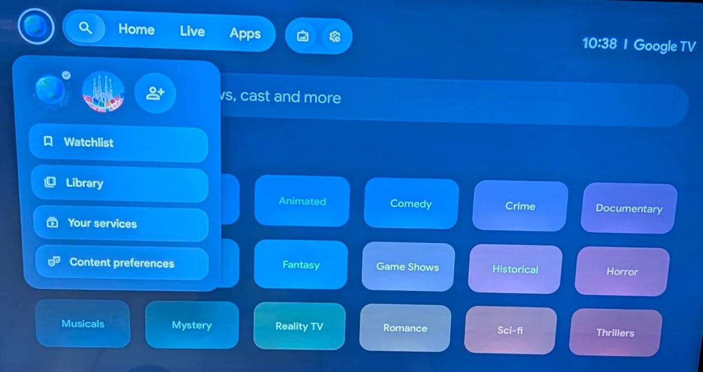 Redesign nowy design Google TV