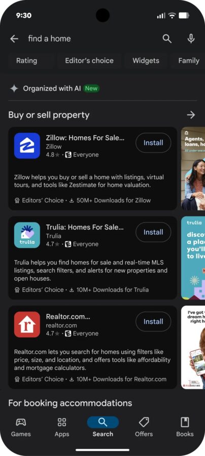 Sklep Google Play, Android, wyszukiwanie Gemini AI