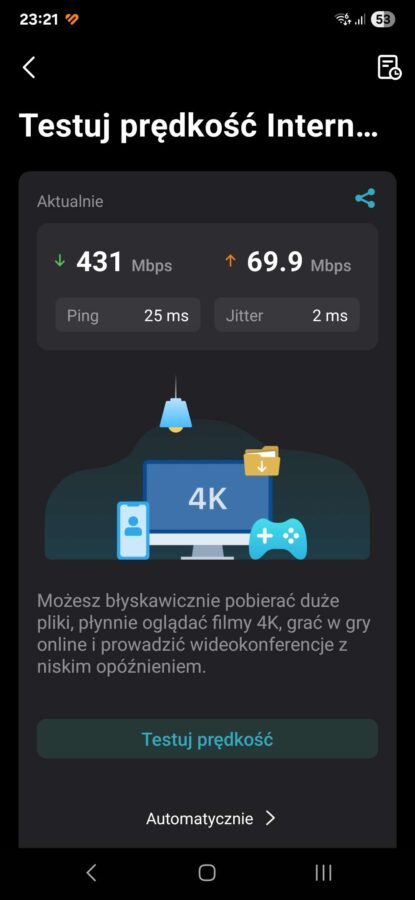starlink speed test prędkości źródło tabletowo.pl