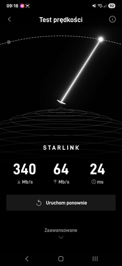 starlink speed test prędkości źródło tabletowo.pl