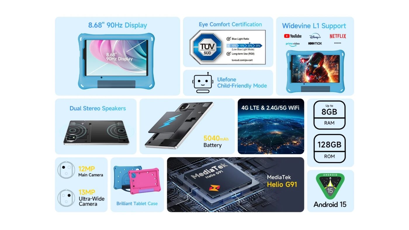 tani tablet ulefone tab a9 pro kids
