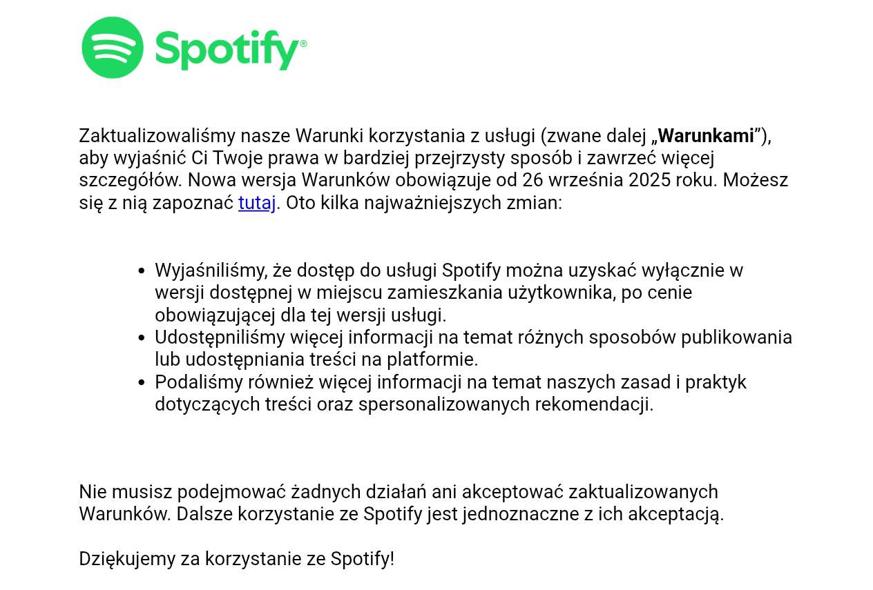 wiadomość od spotify premium koniec z używaniem vpn żeby płacić taniej źródło tabletowo.pl