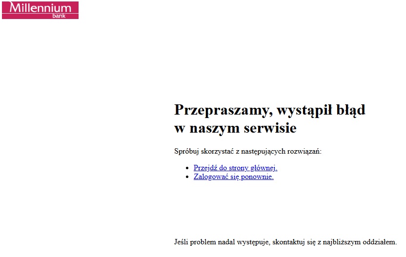 awaria w banku millennium 31 października 2025 roku źródło tabletowo.pl