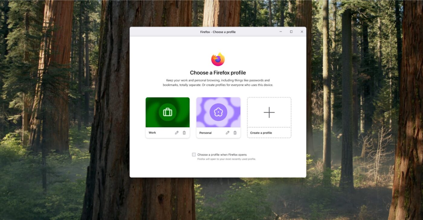 profile w Firefox