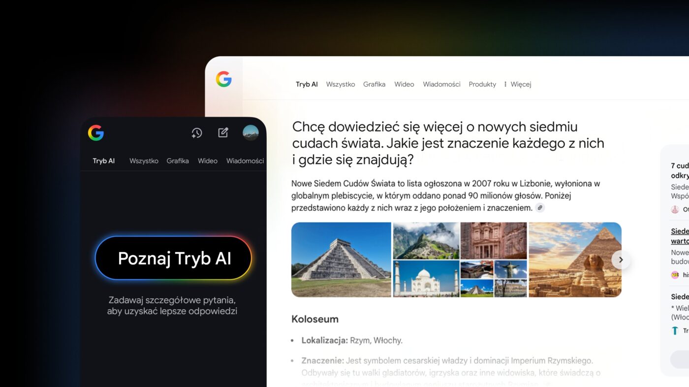tryb ai (ai mode) dostępny w wyszukiwarce google w Polsce