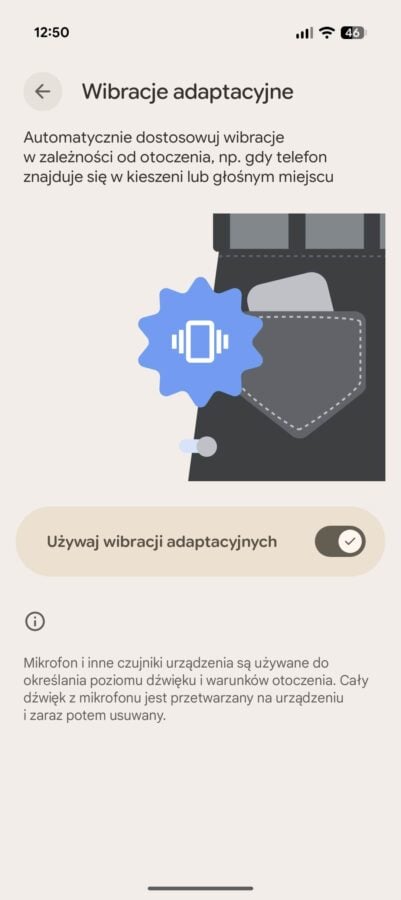 Google Pixel 10 - wibracje adaptacyjne