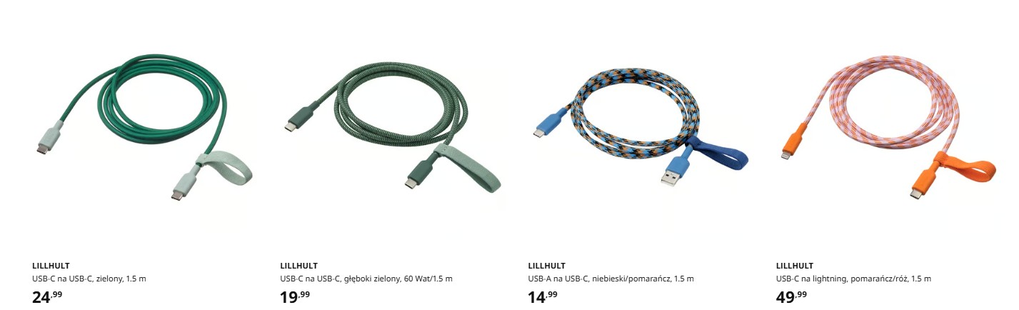 Kable, przewody USB Ikea Lillhult