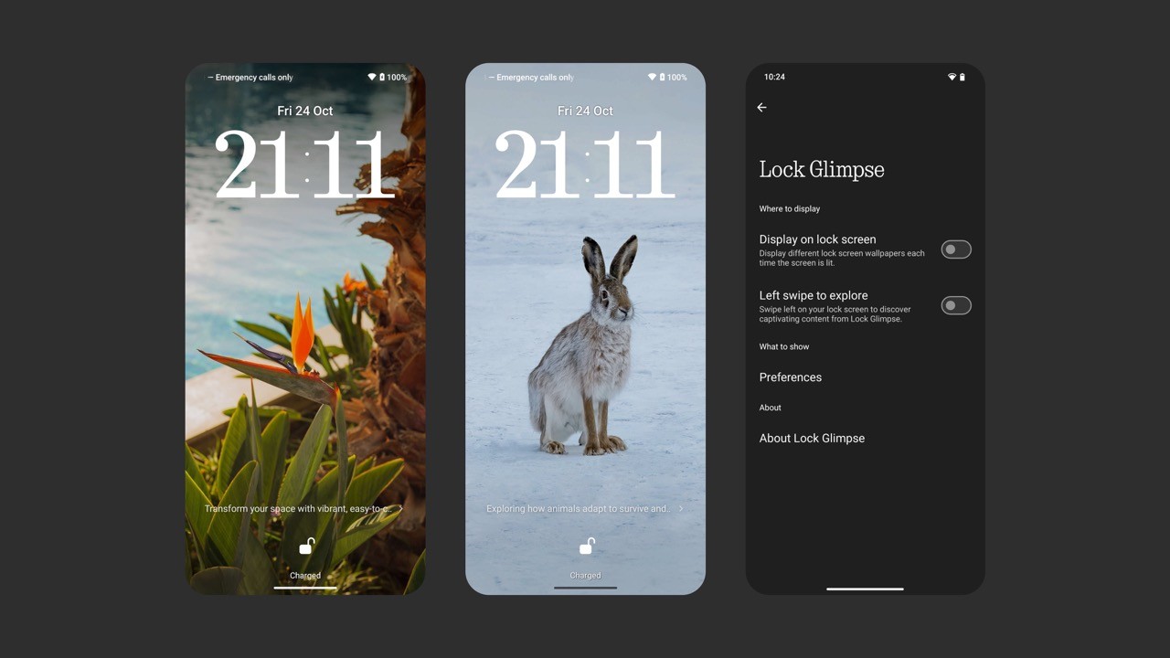 lock glimpse na smartfonach nothing