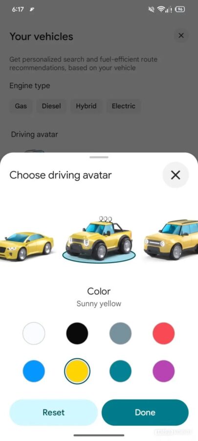 Mapy Google zmiana niebieskiej strzałki na samochód