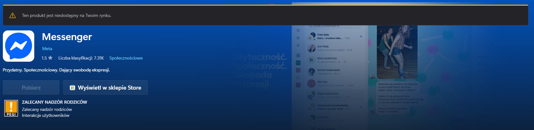Aplikacja Messenger wycofana z Microsoft Store