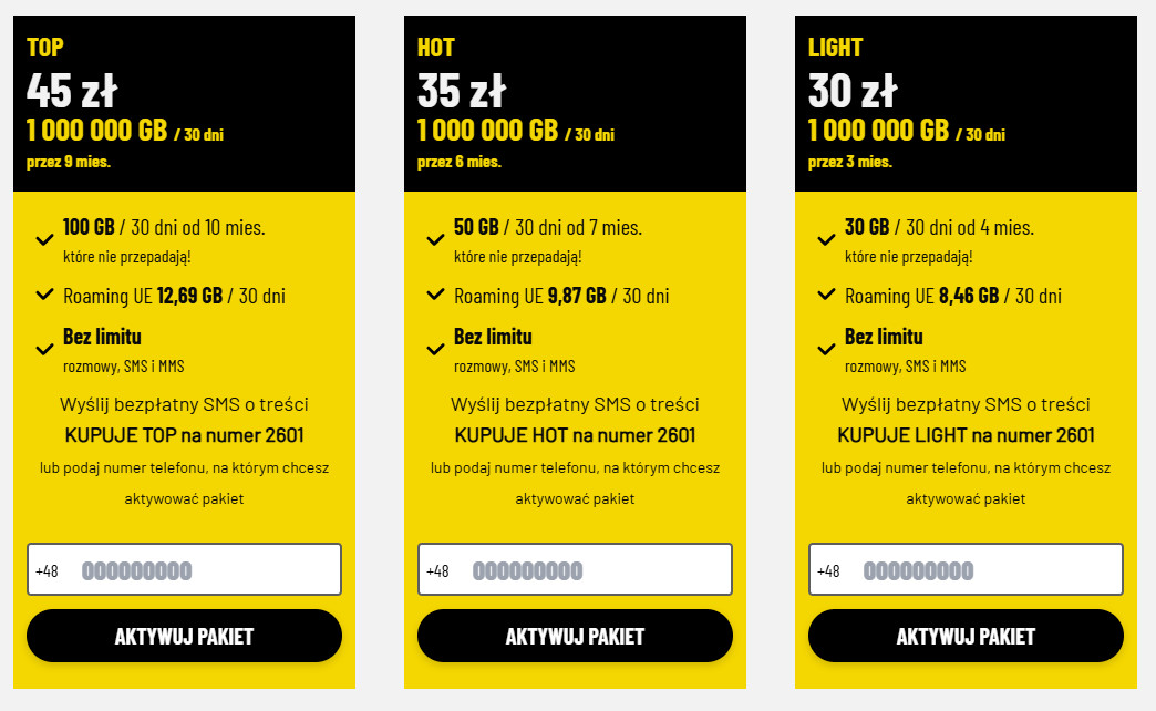 Oferta Plush na kartę