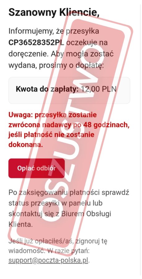 Poczta Polska oszustwo