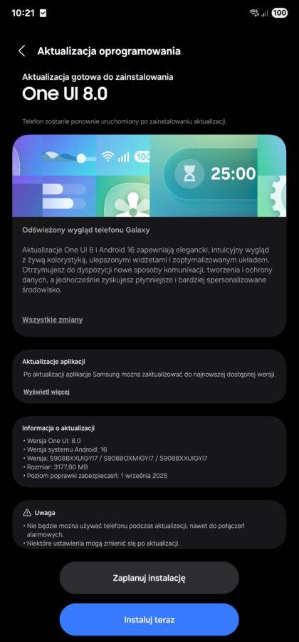 aktualizacja do one ui 8.0 i systemu android 16 dla smartfona samsung galaxy s22 ultra