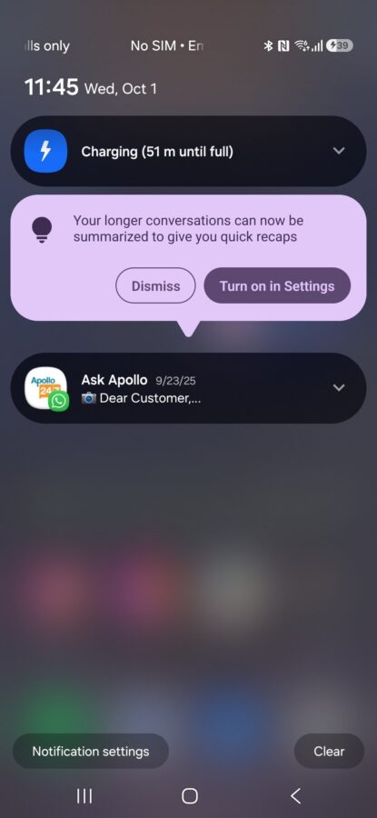 funkcja podsumowywania powiadomień w One UI 8.5
