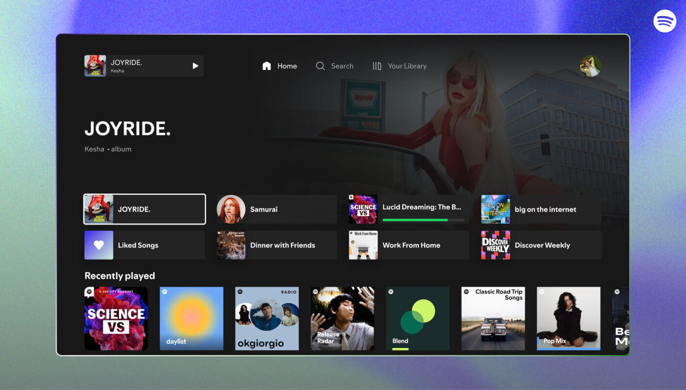 Spotify na telewizorach tvOS, przystawka Apple TV