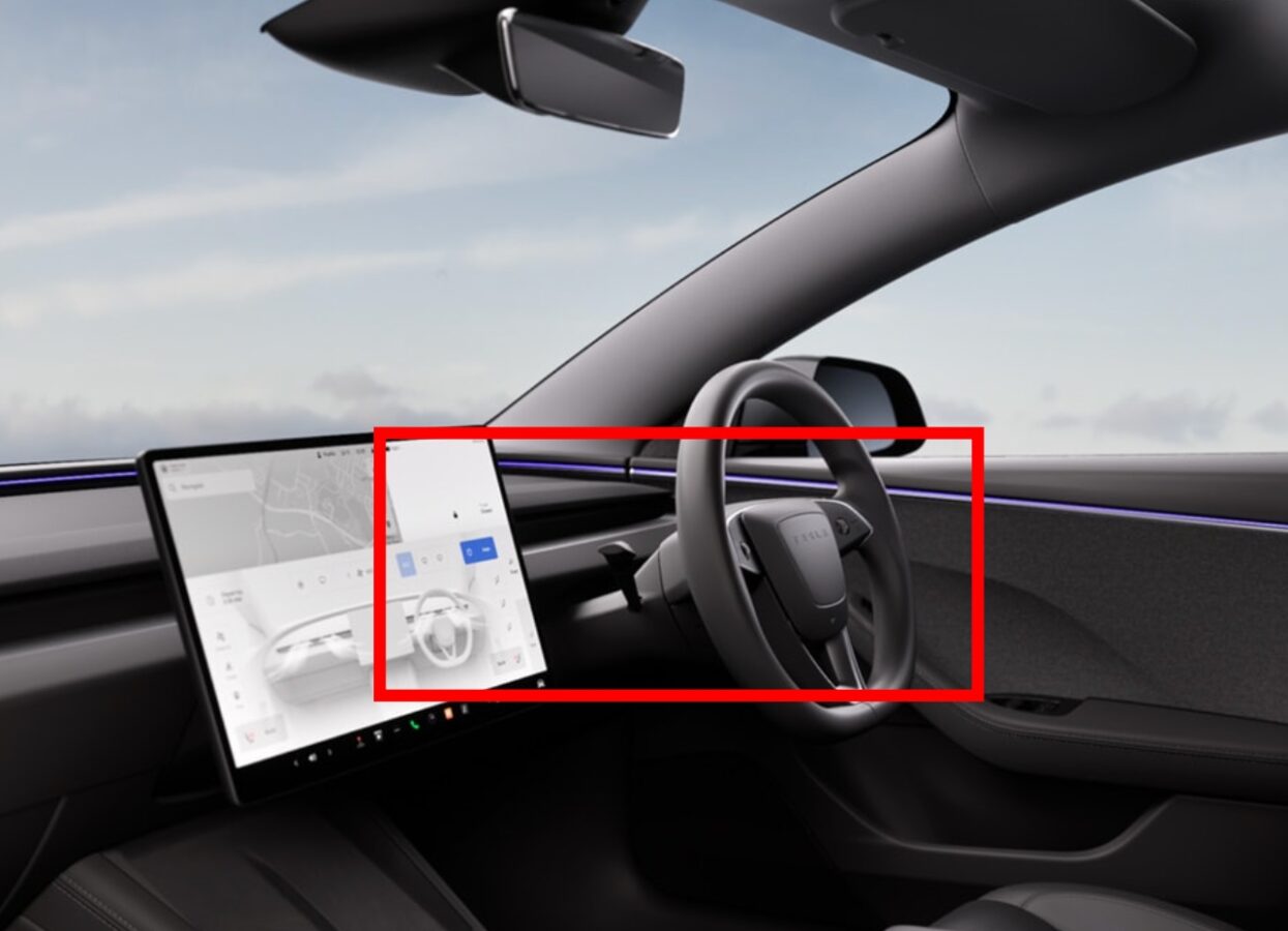 Tesla Model 3 z dźwignią kierunkowskazów