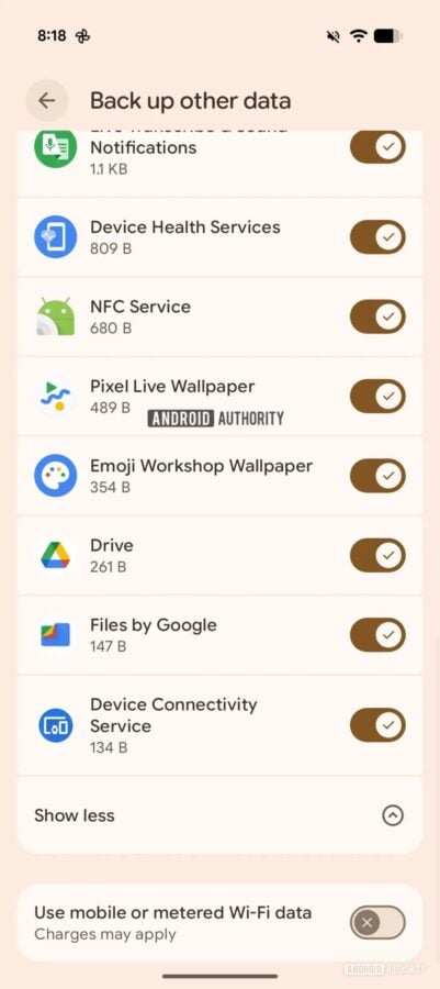 Android kopia zapasowa wybór aplikacji