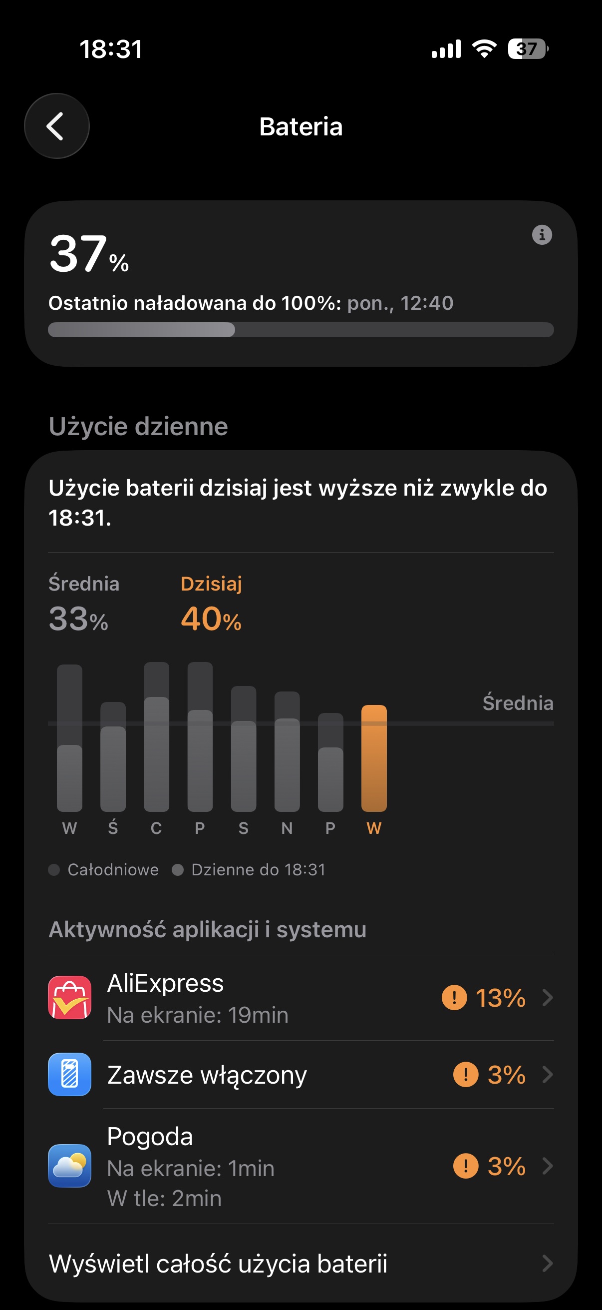 statystyki zużycia akumulatora w iphone 17 screen grzegorz dąbek tabletowo.pl