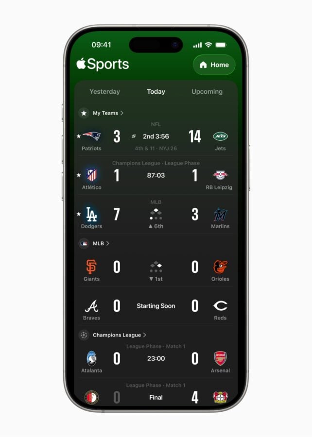 Apple Sports aplikacja