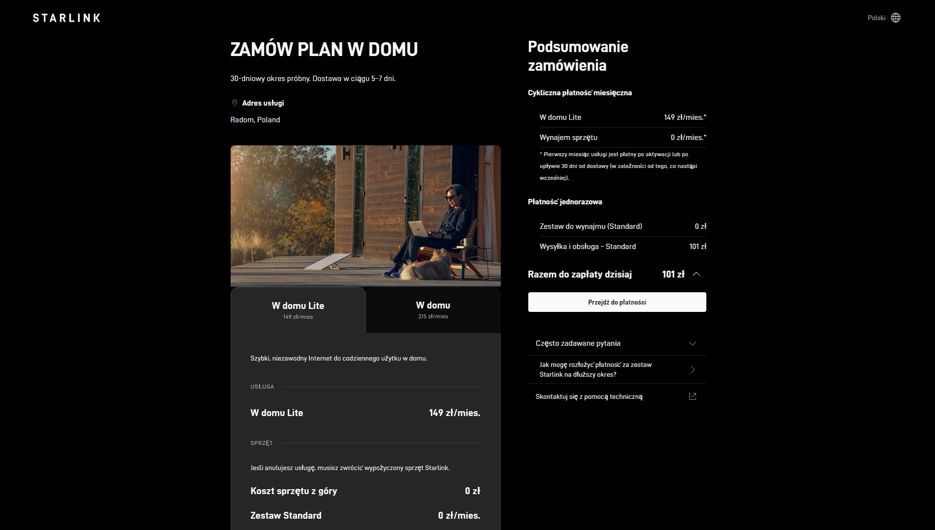 internet starlink oferta i cena cennik w listopadzie 2025 roku